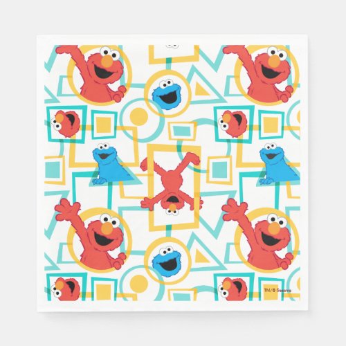 Elmo  Cookie Monster Fun Shapes Pattern Napkins