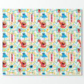 Elmo & Cookie Monster Fun Shapes Pattern Wrapping Paper (Flat)