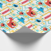 Elmo & Cookie Monster Fun Shapes Pattern Wrapping Paper (Corner)