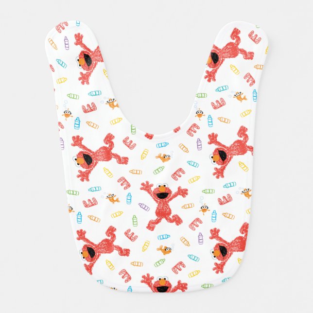 Elmo Crayon Pattern Baby Bib (Front)