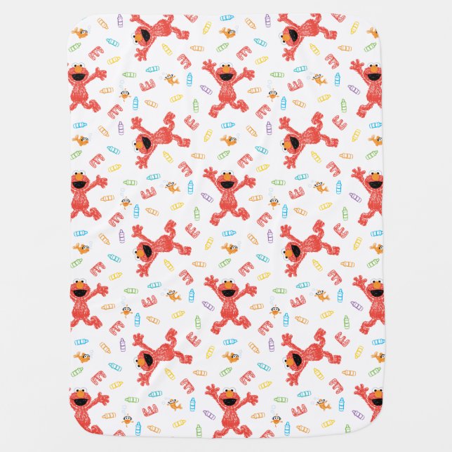 Elmo Crayon Pattern Baby Blanket (Front)