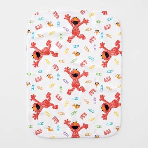 Elmo Crayon Pattern Baby Burp Cloth