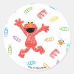 Elmo Crayon Pattern Classic Round Sticker