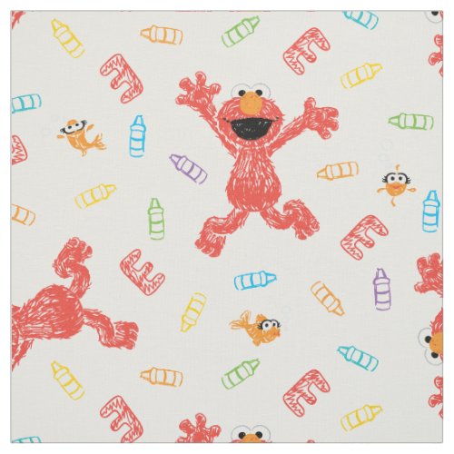 Elmo Crayon Pattern Fabric