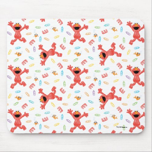 Elmo Crayon Pattern Mouse Pad