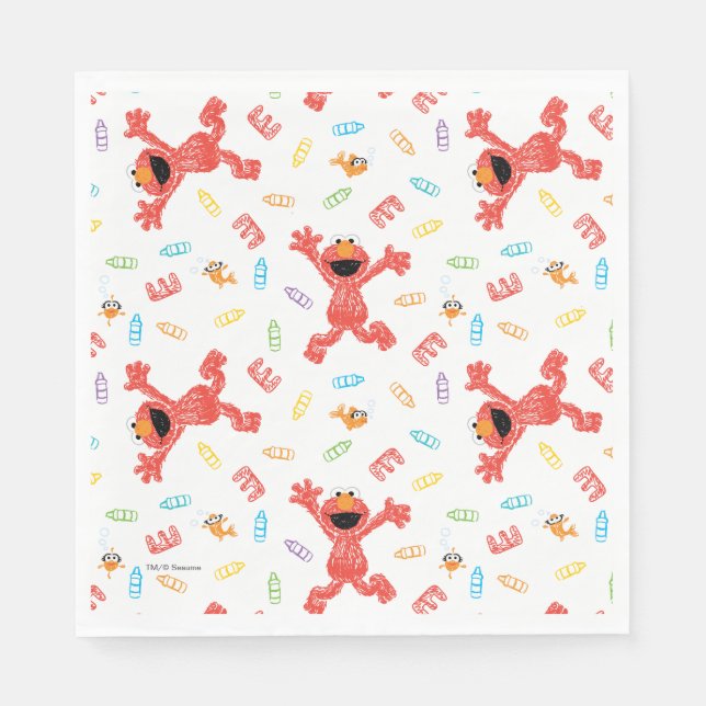 Elmo Crayon Pattern Napkins (Front)
