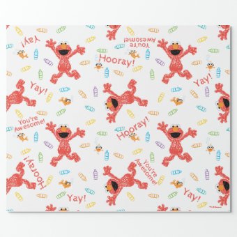 Elmo Crayon Pattern Wrapping Paper | Zazzle