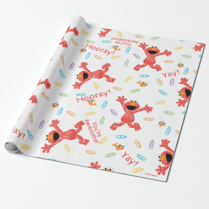 Elmo Crayon Pattern Wrapping Paper | Zazzle.com