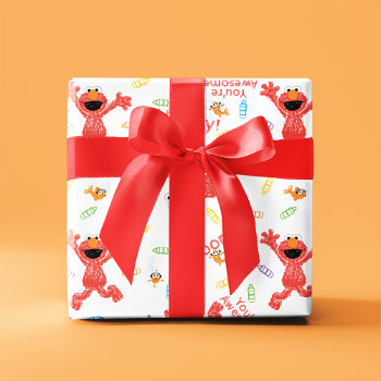 Elmo Crayon Pattern Wrapping Paper by SesameStreet at Zazzle
