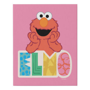Elmo Cute & Fun Faux Canvas Print