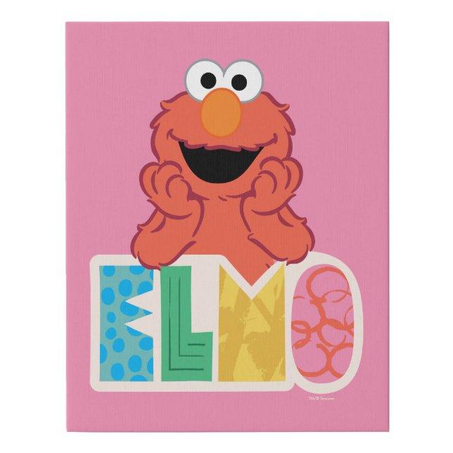 Elmo Cute & Fun Faux Canvas Print (Front)