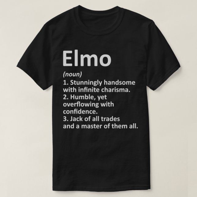 ELMO Definition Personalized Name Funny Birthday G T-Shirt (Design Front)