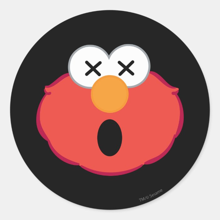 Elmo Dizzy Face Classic Round Sticker