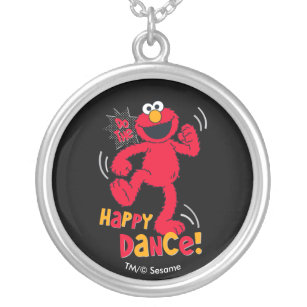 Elmo   Do the Happy Dance Silver Plated Necklace