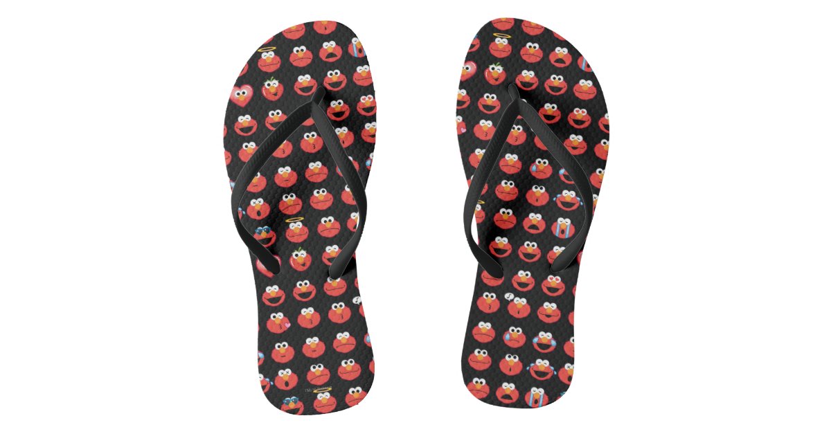 Elmo Emoji Pattern Flip Flops | Zazzle