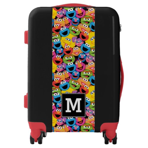 Elmo Emoji Pattern  Monogram Luggage