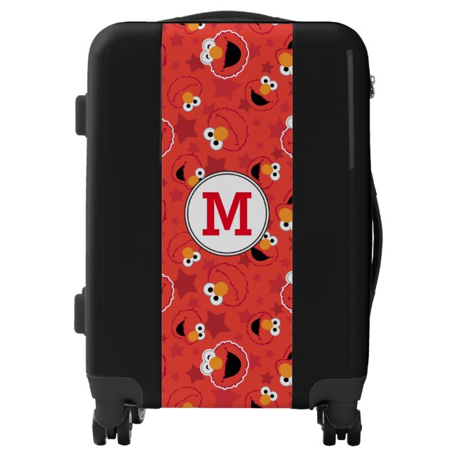 Elmo Face Art | Monogram Luggage (Front)
