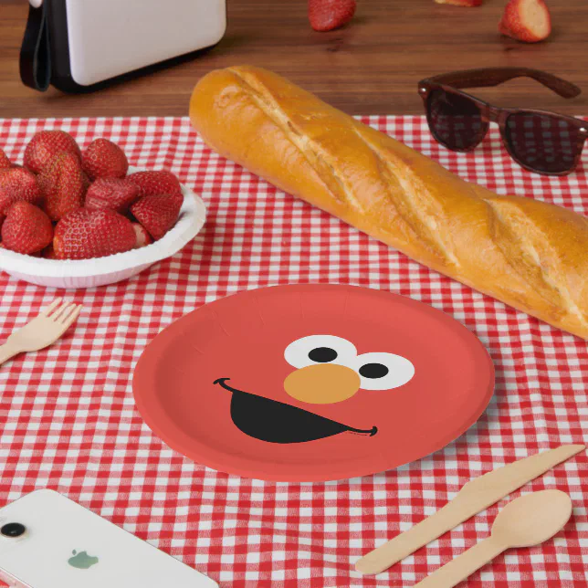 Elmo Face Art Paper Plates