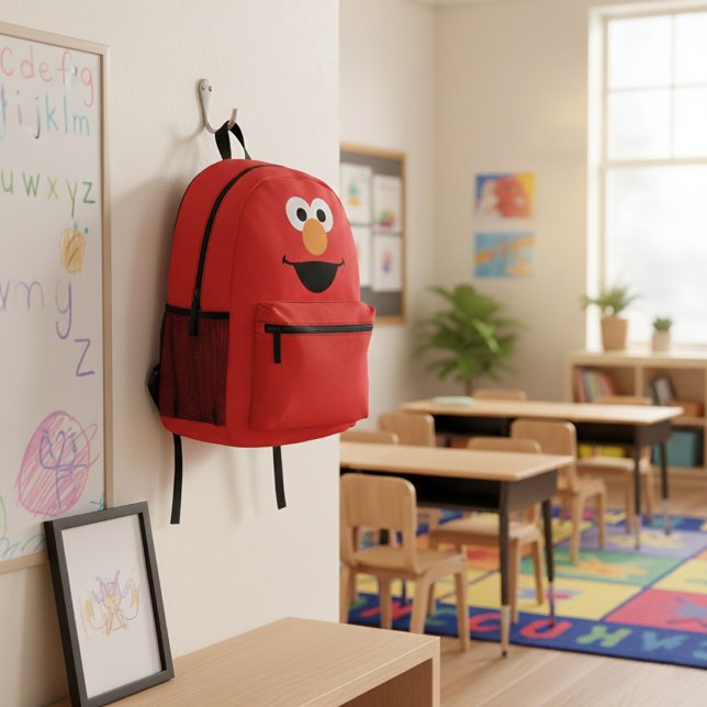 Elmo Face Art Printed Backpack (Creator Uploaded)