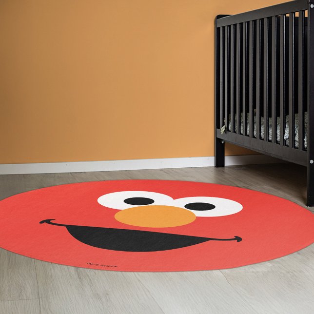 Elmo Face Art Rug (Rug simulated in nursery)
