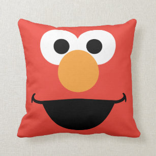 Elmo Face Art Throw Pillow