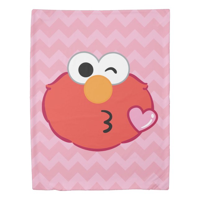 Elmo Face Throwing a Kiss Duvet Cover (Front)