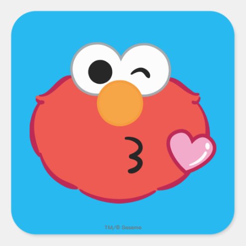 Elmo Face Throwing a Kiss Square Sticker