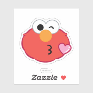 Elmo Face Throwing a Kiss Sticker