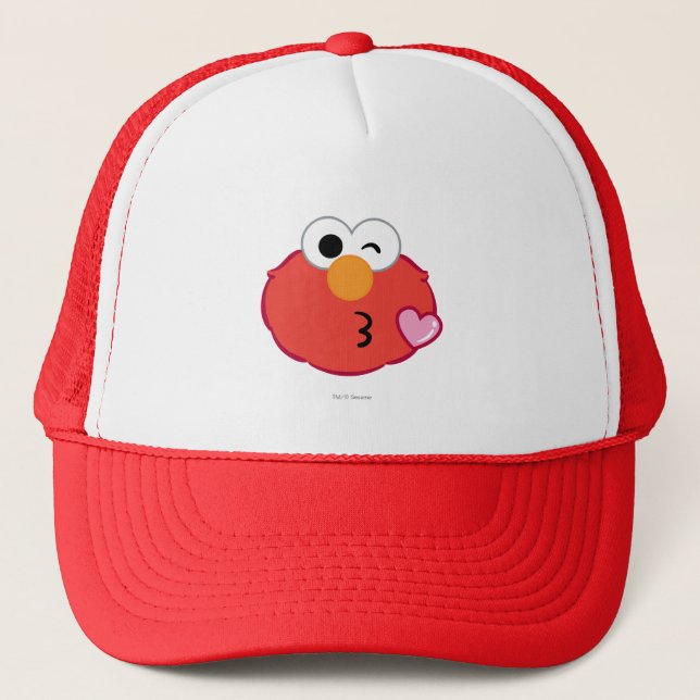 Elmo Face Throwing a Kiss Trucker Hat (Front)