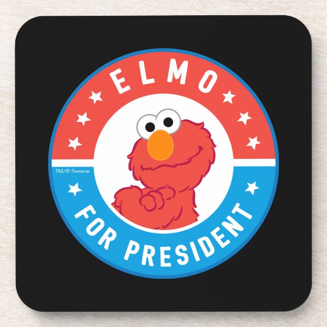 Elmo for President Badge Beverage Coaster (Front)