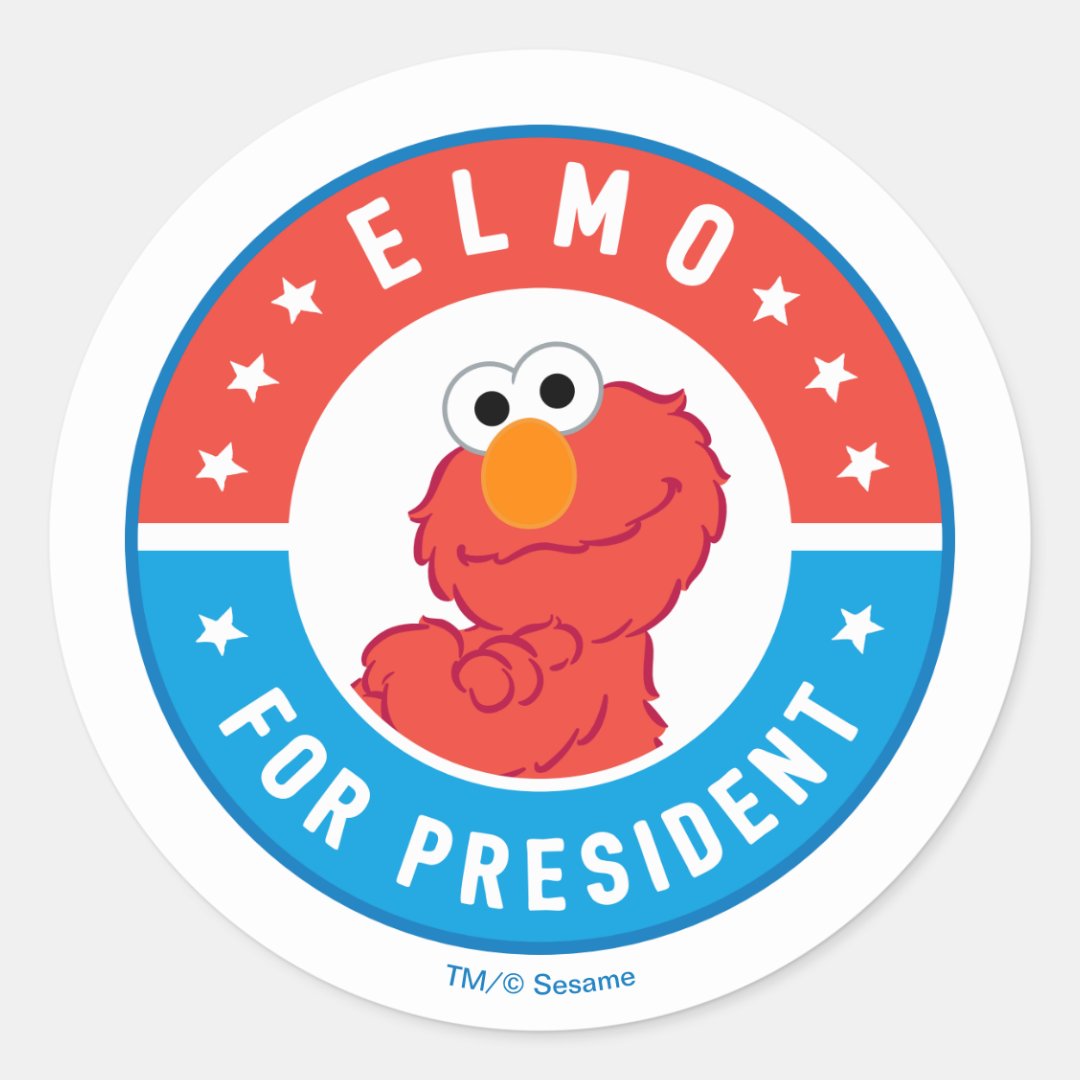 Elmo for President Badge Classic Round Sticker | Zazzle