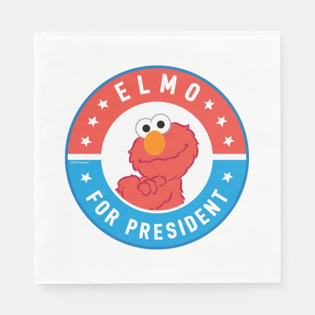 Elmo for President Badge Napkins (Front)