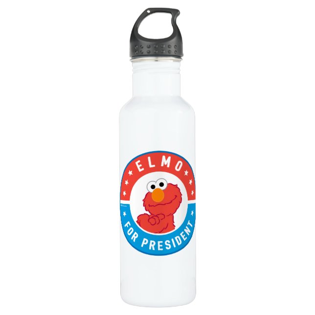 Elmo for President Badge Stainless Steel Water Bottle (Front)