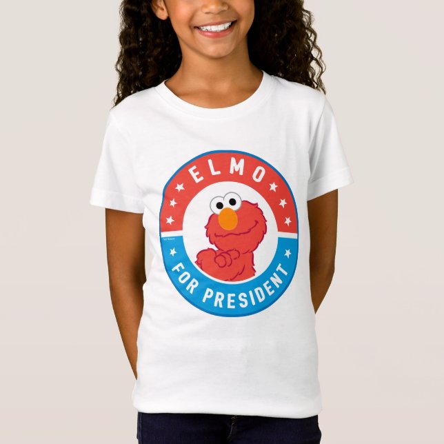 Elmo for President Badge T-Shirt (Front)