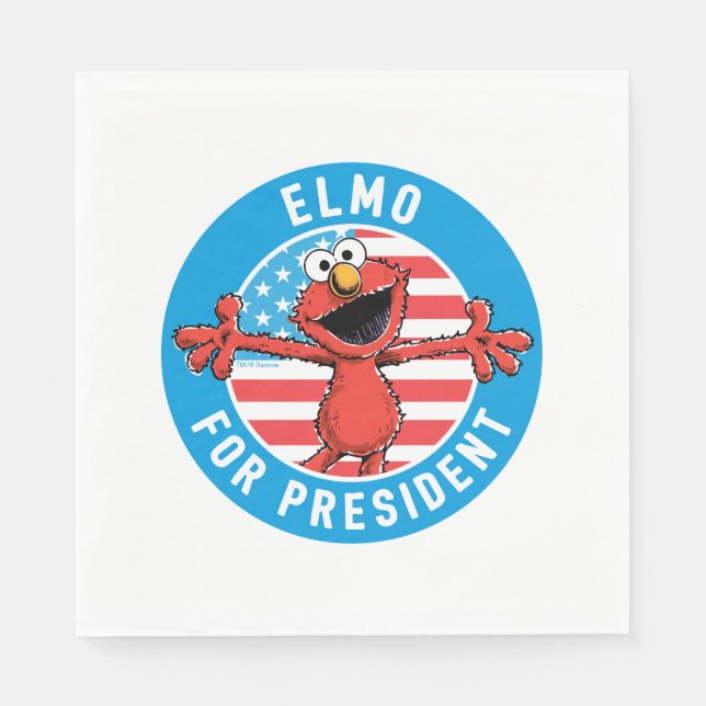 Elmo for President - Flag Napkins (Front)