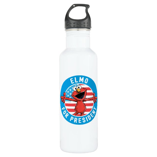 Elmo for President - Flag Stainless Steel Water Bottle (Front)