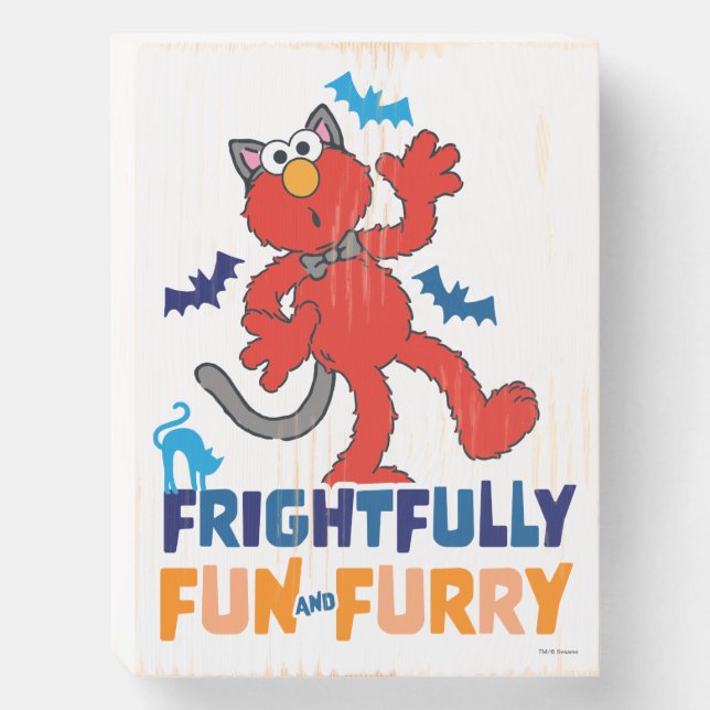 Elmo | Frightfully Fun & Furry Wooden Box Sign (Front Vertical)