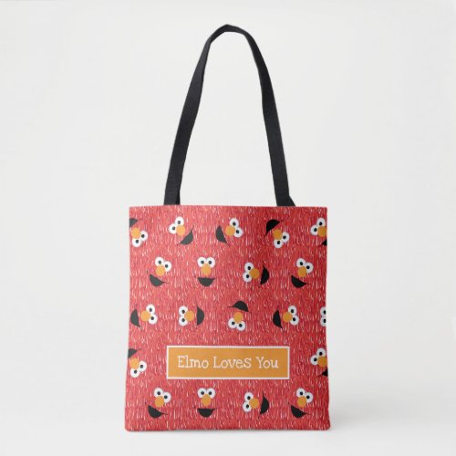 Elmo Fur Face Pattern Tote Bag