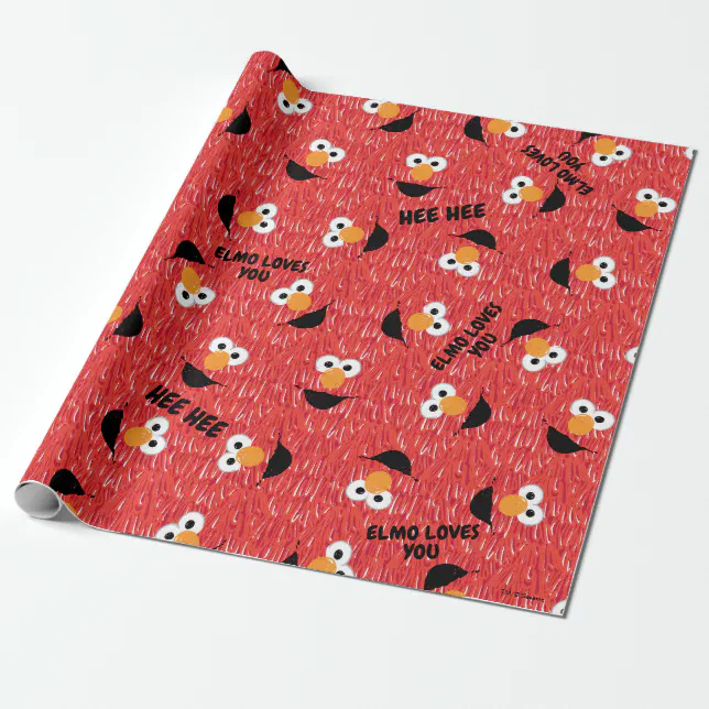 Elmo Fur Face Pattern Wrapping Paper | Zazzle