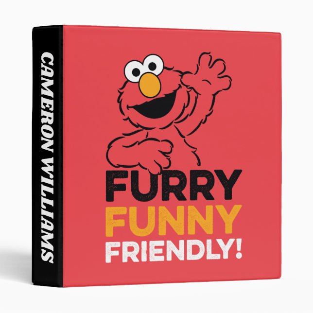 Elmo | Furry Funny Friendly | Add Your Name 3 Ring Binder (Front/Spine)