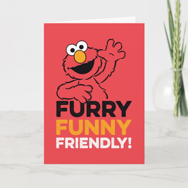 Elmo | Furry Funny Friendly Card (Front)