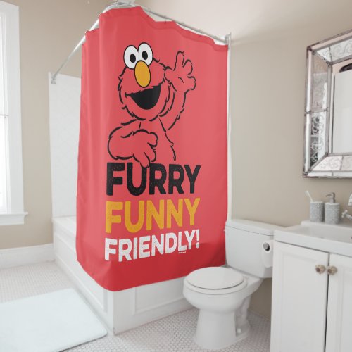 Elmo  Furry Funny Friendly Shower Curtain