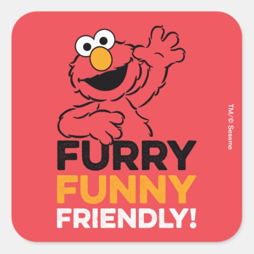 Elmo  Furry Funny Friendly Square Sticker