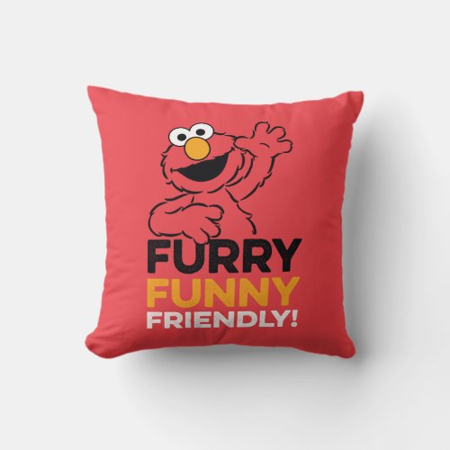 Elmo  Furry Funny Friendly Throw Pillow