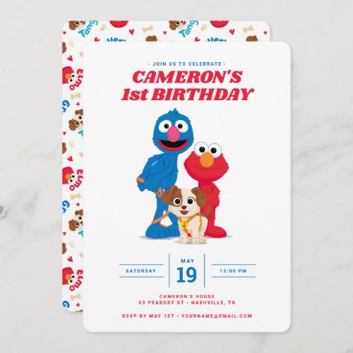 Elmo Grover  Tango Birthday Invitation