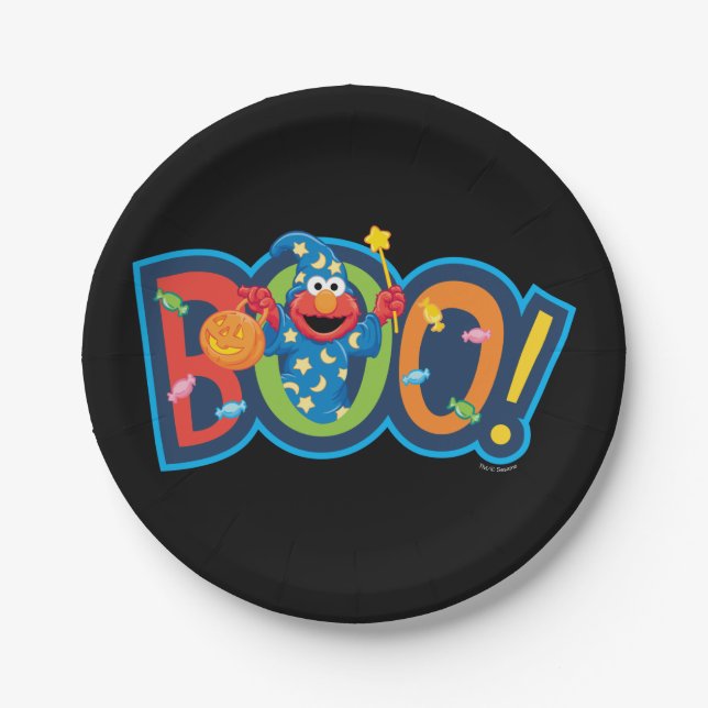Elmo | Halloween Boo! Paper Plates (Front)