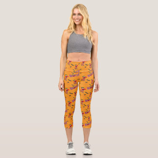 Elmo | Halloween Boo Pattern Capri Leggings