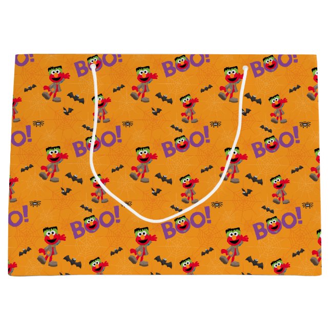 Elmo | Halloween Boo Pattern Large Gift Bag (Front)