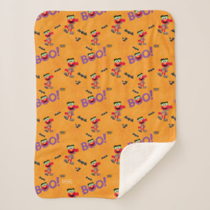 Elmo   Halloween Boo Pattern Sherpa Blanket