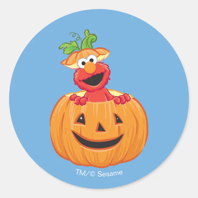 Elmo Halloween JackOLantern Classic Round Sticker Zazzle